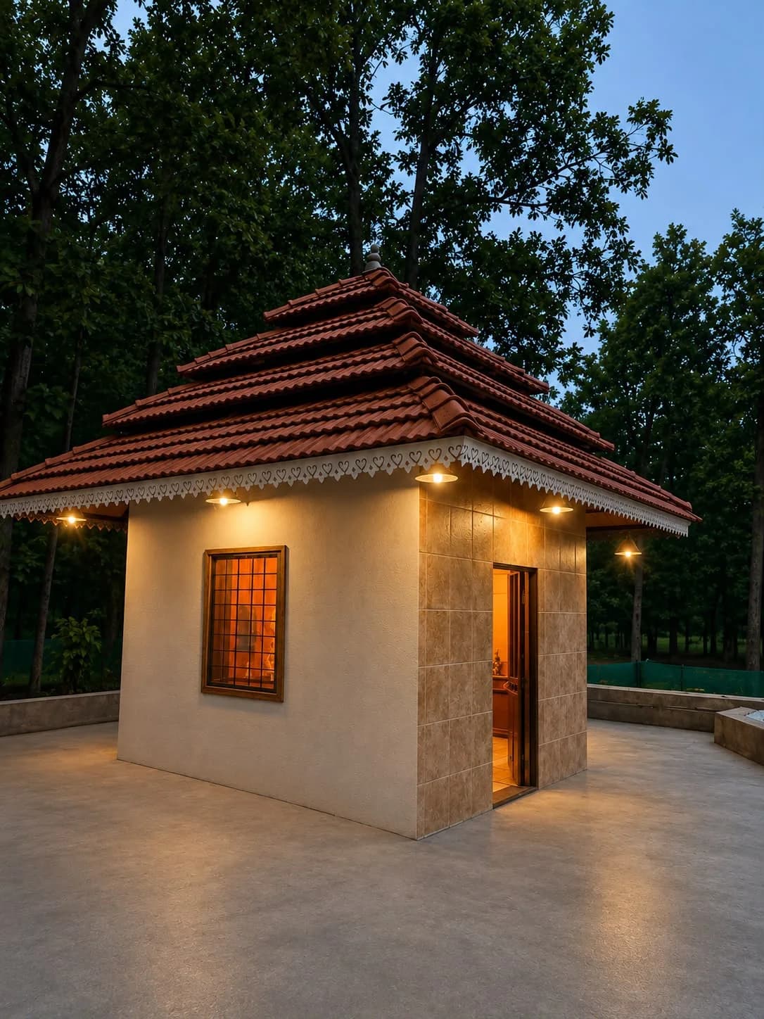Small temple building within the resort grounds